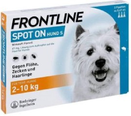 Fontline für kleine Hunde zur Behandlung von Zecken und Flöhen